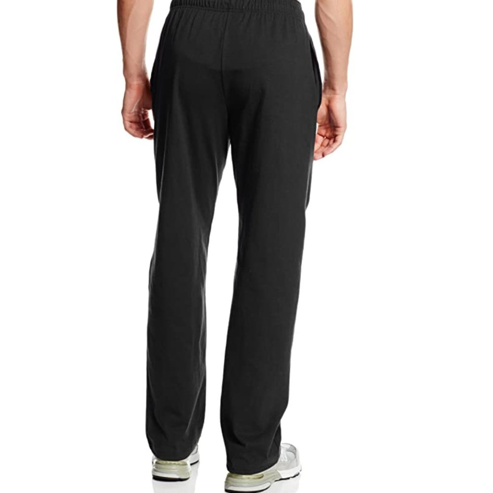 Men's Open Bottom Lightweight Jersey Pant Large Color Black - Picture 2 of 4